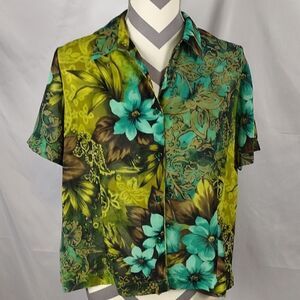 Vtg. Koret Button Down Floral Top